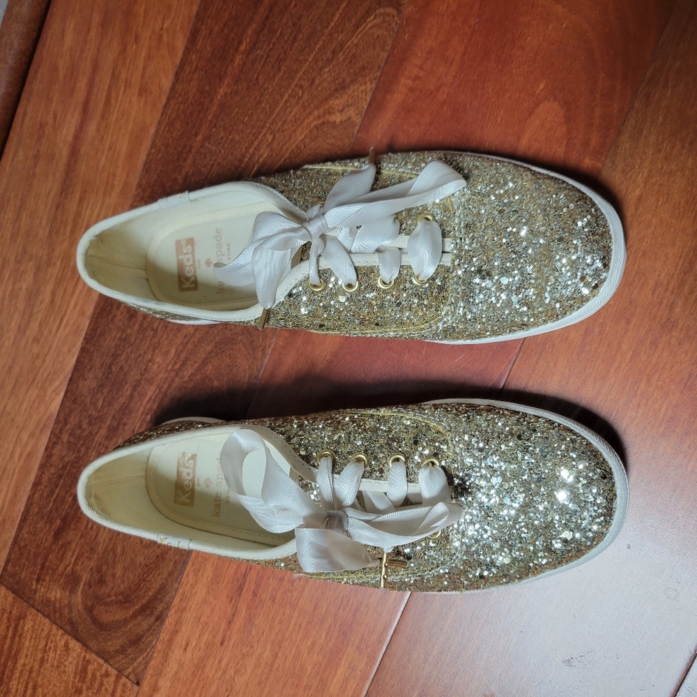keds x kate spade new york glitter sneakers size 7